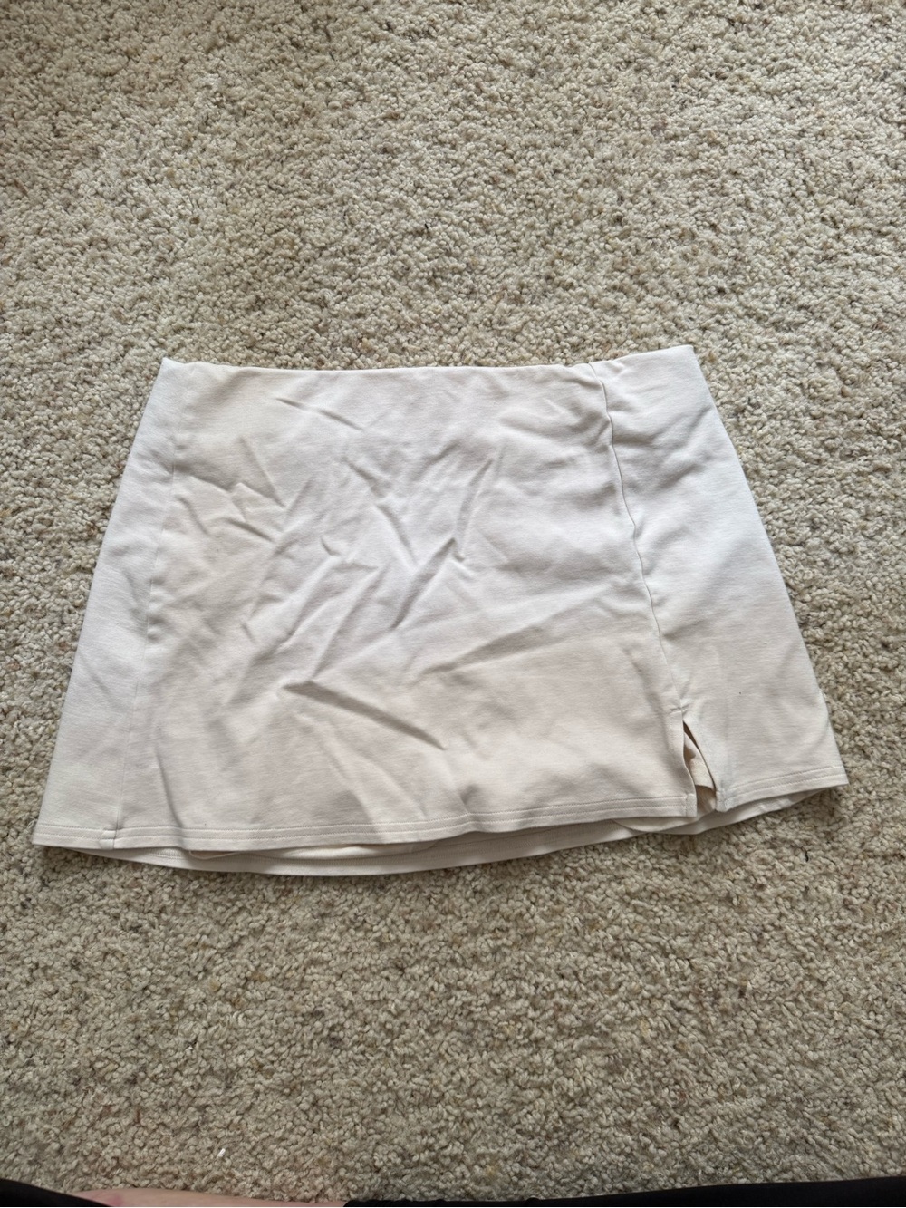 American Eagle Cream High-Waist Mini Skirt